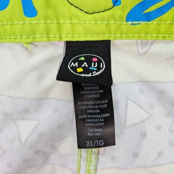 Maui and Sons Board Shorts Colorful Sharks Swim Trunks Surf Men's Size XL Beach - Picture 15 of 16